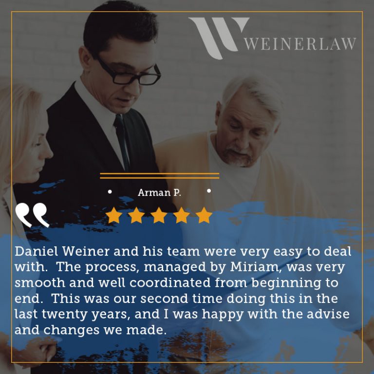 weiner law client testimonial from arman p 768x768