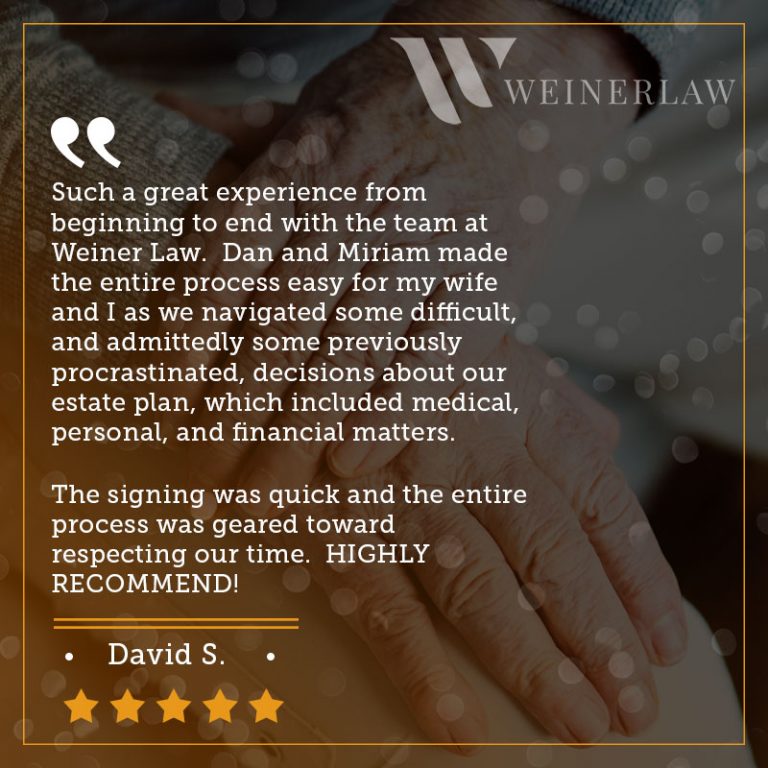 weiner law client testimonial from david s 768x768