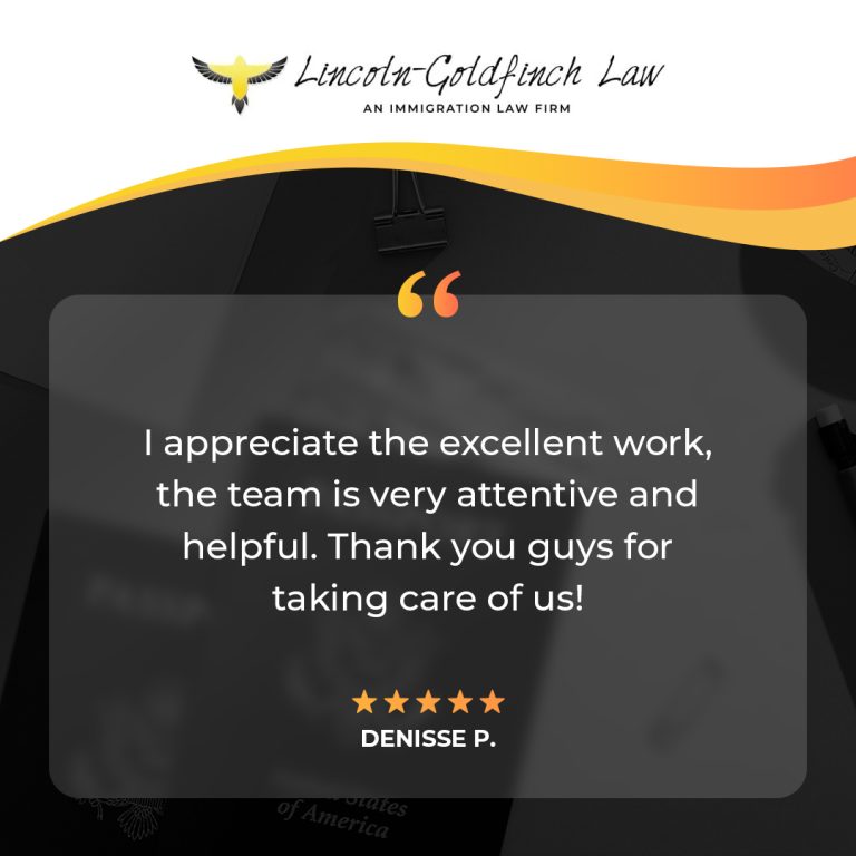 lincoln goldfinch law client testimonial from denisse p 768x768