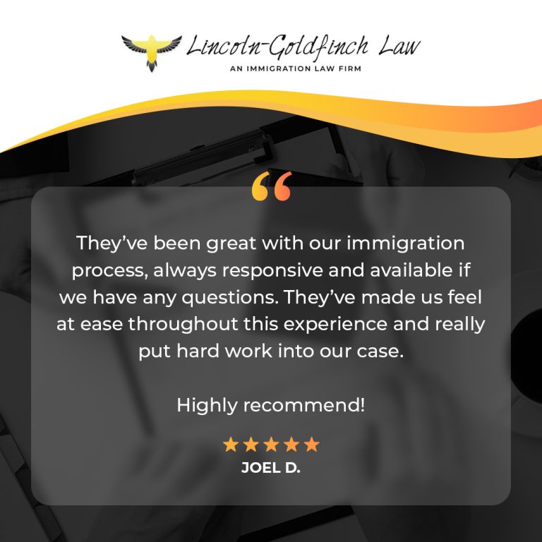 lincoln goldfinch law client testimonial from joel d 768x768